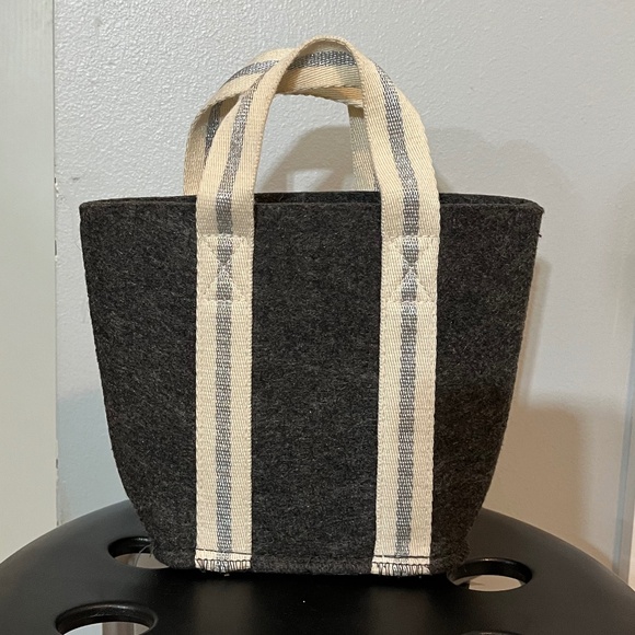 NEW mini tote charcoal gray with white & gray straps - Picture 1 of 9